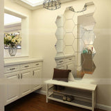 Acrylic Hexagon Mirror Wall Stickers Set of 18 Pieces