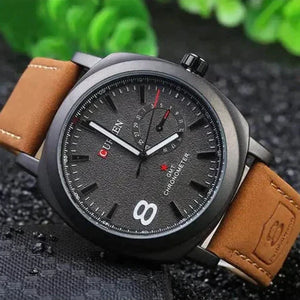 Luxury Men's Leather Wrist Watch Curren Route 8